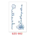 Pegatina de tatuaje de jugo de hierbas semipermanente con diseño floral y letras en inglés. - GZS-02