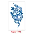Azul serpiente rosa pegatina de tatuaje temporal jugo herbal impermeable arte corporal - GZS-191 / 70*120mm