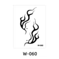Adesivo per tatuaggio temporaneo con fiamma nera impermeabile per corpo design cool - W-60 / 6*8cm