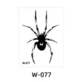 Adesivo per tatuaggio temporaneo ragno nero design impermeabile per uomini e donne. - W-77 / 6*8cm