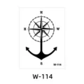 Waterproof temporary tattoo sticker featuring nautical anchor and compass design for men and women - Compass Anchor Style (W-114)