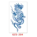 Adhesivo de tatuaje semipermanente de jugo de hierbas con diseño de dragón chino azul tradicional. - GZS-204