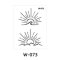 Adesivo per tatuaggio temporaneo minimalista con sole onda e montagna impermeabile W-073 - W-73 / 6*8cm
