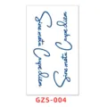 Adhesivo de tatuaje temporal de hierbas, variante de letras inglesas en cursiva azul. - GZS-04