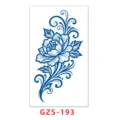 Adhesivo de tatuaje temporal de jugo herbal, diseño floral de peonía azul, impermeable duradero. - GZS-193 / 70*120mm