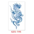 Herbal Juice Dragon Tattoo Sticker Semi-Permanent Waterproof Body Art Decal - GZS-195 / 70*120mm
