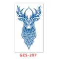 Tatuaje temporal de jugo vegetal con un diseño detallado de cabeza de ciervo tribal. - GZS-207