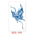 Herbal juice semi-permanent tattoo sticker featuring blue butterfly and snake flame design. - GZS-199 / 70*120mm