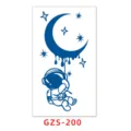 Herbal juice semi-permanent tattoo sticker astronaut moon waterproof durable body art design - GZS-200 / 70*120mm
