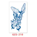 Adhesivo de tatuaje de jugo herbal semipermanente, diseño de mariposa azul realista. - GZS-210