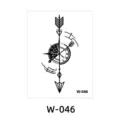 Adesivo per tatuaggio temporaneo impermeabile con disegno di bussola e freccia, arte nera. - W-46 / 6*8cm