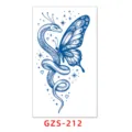 Adhesivo de tatuaje semipermanente de jugo de hierbas con diseño de serpiente y mariposa. - GZS-212
