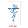 Herbal juice temporary tattoo sticker featuring a blue cross and floral vine design. - GZS-163 / 70*120mm