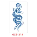 Pegatina Tatuaje Temporal Mujer Serpiente Retro Azul, Tatuaje Zumo Hierba Impermeable - GZS-213