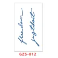 Herbaceous juice semi-permanent tattoo sticker featuring elegant blue English lettering design. - GZS-012