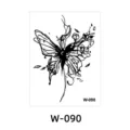 Butterfly floral temporary tattoo sticker, black botanical juice waterproof skin art W-090 - Butterfly Floral Style (W-90)