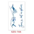 Herbal juice semi-permanent tattoo sticker, waterproof blue line hands design variant. - GZS-166 / 70*120mm