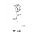 Adesivo per tatuaggio temporaneo rosa arte linea nera minimalista impermeabile per corpo - W-48 / 6*8cm