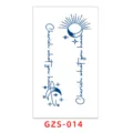 Semi-permanent herbal juice tattoo sticker with sun, moon, stars and motivational quote design. - GZS-014