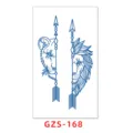 Semi-permanent herbal juice temporary tattoo sticker with lion and arrow line art design. - GZS-168 / 70*120mm