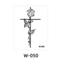 Adesivo per tatuaggio temporaneo croce rosa nero bianco, design impermeabile per uomo e donna. - W-50 / 6*8cm