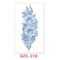 Tatuaje temporal de jugo herbal, diseño de serpiente azul y rosa, impermeable y duradero. - GZS-218