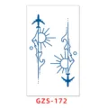 Herbal juice temporary tattoo sticker, blue airplane and mountain wave minimalist design. - GZS-172 / 70*120mm