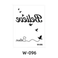Waterproof temporary tattoo sticker featuring Believe text and flying birds design for body art. - English Birds Style (W-96)