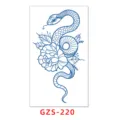 Tatuaje temporal de jugo de hierbas, diseño semipermanente impermeable de serpiente y rosa. - GZS-220