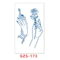 Herb juice semi-permanent tattoo sticker with snake and rose line art variant design - GZS-173 / 70*120mm
