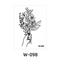 Floral hand temporary tattoo sticker black and white botanical line art body art - Botanical Floral Style (W-98)