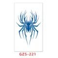 Pegatina de tatuaje temporal de jugo vegetal araña azul impermeable realista SKU - GZS-221