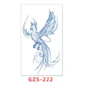 Pegatina de tatuaje temporal de fénix azul impermeable jugo de hierbas diseño GZS-222 - GZS-222
