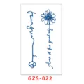 Semi-permanent juice tattoo sticker blue flower English letter waterproof body art - GZS-022