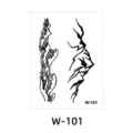 Waterproof temporary tattoo sticker featuring abstract plant and mountain line art design. - Abstract Leaf Style (W-101)
