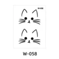 Adesivo tatuaggio temporaneo viso gatto carino impermeabile minimalista linea nera variante - W-58 / 6*8cm