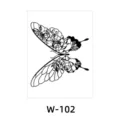 Waterproof temporary tattoo sticker featuring an elegant floral butterfly design in black. - Butterfly Floral Style (W-102)