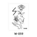 Adesivo per tatuaggio temporaneo minimalista con rosa e viso per la body art. - W-59 / 6*8cm