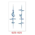 Semi-permanent herbal juice temporary tattoo sticker with english letters heartbeat design. - GZS-025