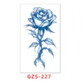 Pegatina de tatuaje temporal de rosa azul semipermanente impermeable arte corporal GZS227 - GZS-227