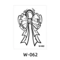 Bozza di design di adesivo per tatuaggio temporaneo con fiocco nero e bianco, arte corporea. - W-62 / 6*8cm