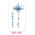 Herbal juice tattoo sticker blue flower English letters temporary waterproof body art decal - GZS-026