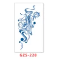 Adhesivo de tatuaje temporal de jugo herbal, diseño de arte floral azul, arte corporal impermeable. - GZS-228