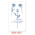 Herbal juice tattoo sticker blue rose line art design semi-permanent waterproof body art SKU027 - GZS-027