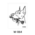 Adesivo per tatuaggio temporaneo impermeabile Doberman rosa per uomini e donne, body art. - W-64 / 6*8cm