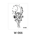 Adesivo per tatuaggio temporaneo floreale con mezzaluna minimalista impermeabile. - W-66 / 6*8cm
