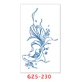 Adhesivo de tatuaje semipermanente de hierbas, pez azul y arte floral diseño impermeable. - GZS-230
