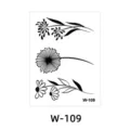 Herbal temporary tattoo sticker waterproof floral dandelion black line art decors - Dandelion Floral Style (W-109)