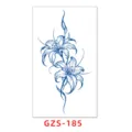 Herbal juice temporary tattoo sticker blue lily floral body art waterproof long lasting - GZS-185 / 70*120mm