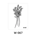 Adesivo per tatuaggio temporaneo floreale di erbe impermeabile arte della linea di fiori minimalista - W-67 / 6*8cm